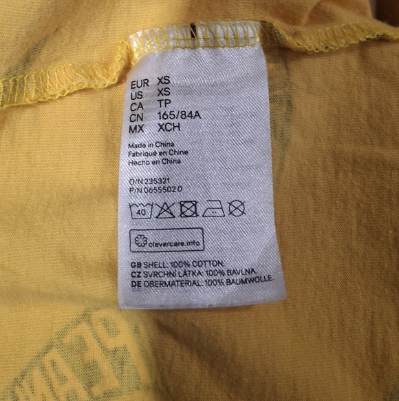 Peanuts Yellow Graphic T-Shirt Snoopy SMOKE FREE HOME - Picture 5 of 7